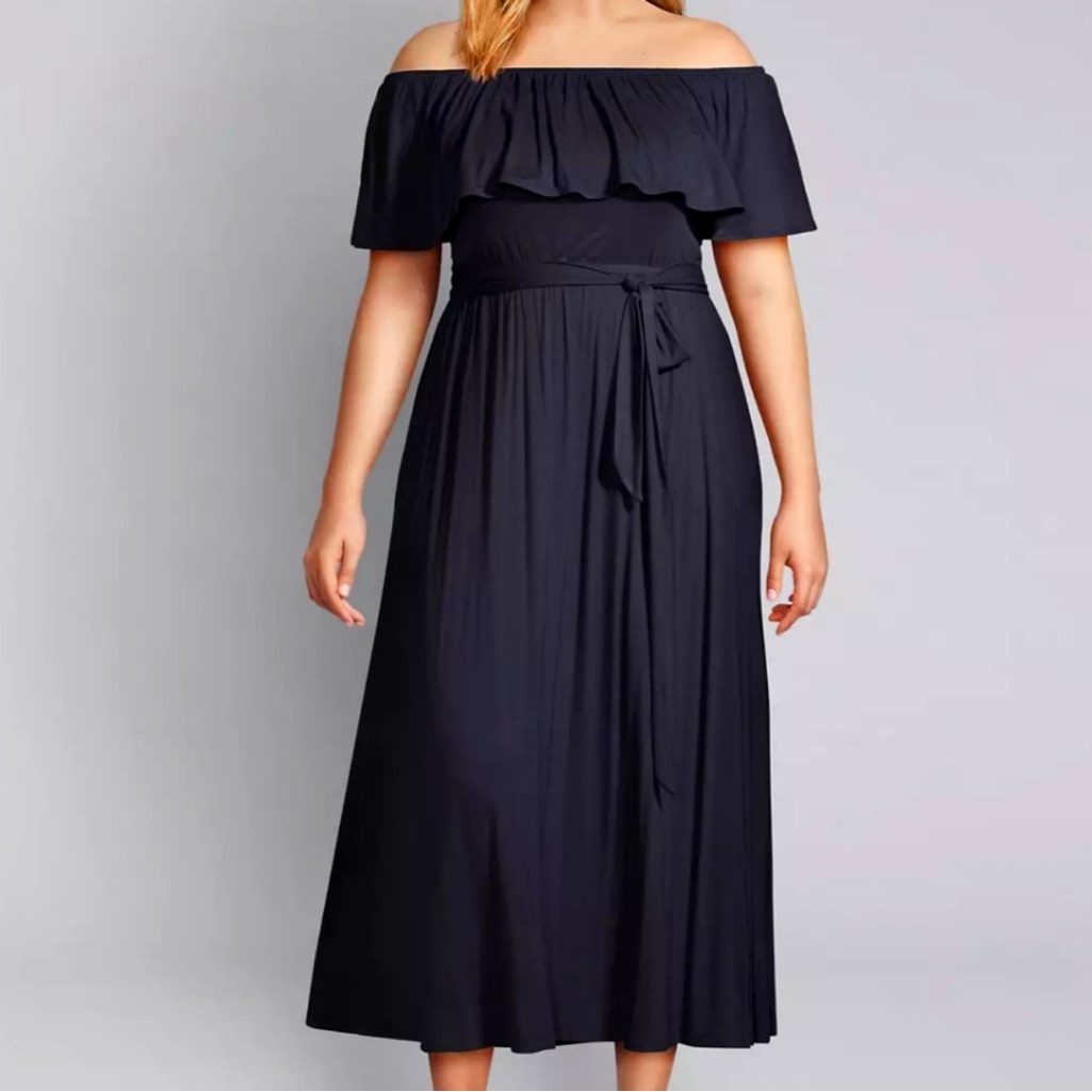 Lane Bryant Black Off The Shoulder Maxi Dress